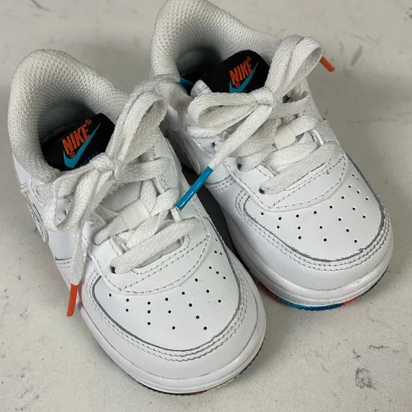 Nike Force 1 LV8 Baby/Toddler 5C Shoes “Swoosh Pack” DM7599-100 Worn 2x’s