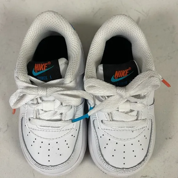Nike Force 1 LV8 Baby/Toddler 5C Shoes “Swoosh Pack” DM7599-100 Worn 2x’s