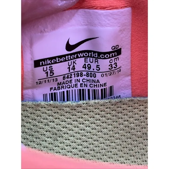 Nike Free 5.0 Orange/White Running Shoes 642198-800 Men 15