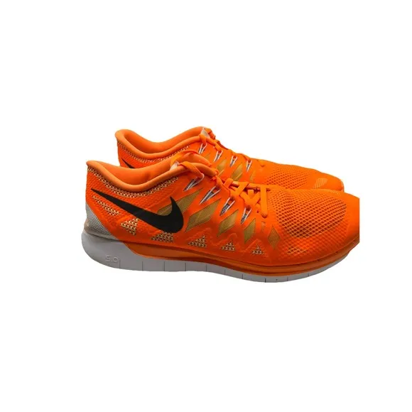 Nike Free 5.0 Orange/White Running Shoes 642198-800 Men 15