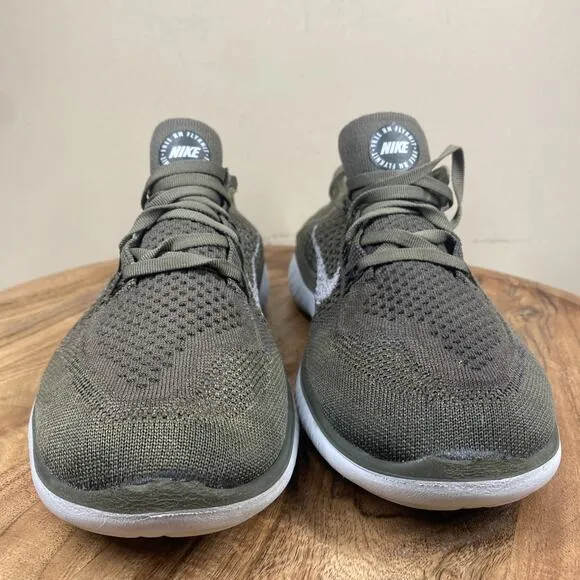 Nike Free RN Flyknit 2018 Mens Cargo Khaki Green Size 8.5 Athletic Running Shoes