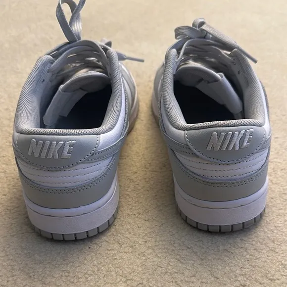 Nike Gray and White Dunk Low Sneakers