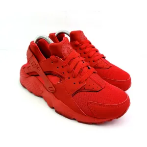 Nike Huarache Run Youth Sz 5Y Womens Sz 6.5 Triple Red Sneaker Shoes 654275-600