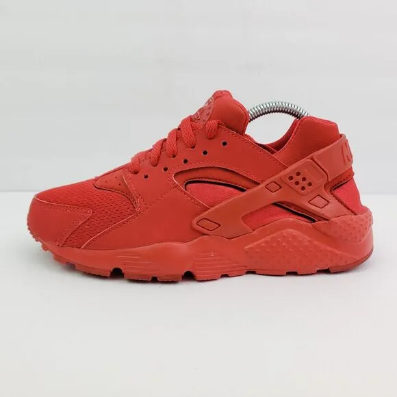 Nike Huarache Run Youth Sz 5Y Womens Sz 6.5 Triple Red Sneaker Shoes 654275-600