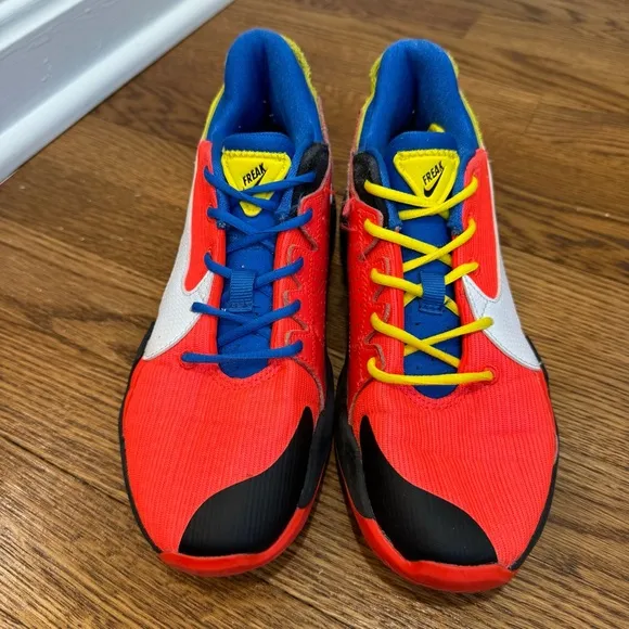 Nike Kids 3Y Zoom Freak 2 Bright Crimson/ Opti Yellow Basketball Shoes
