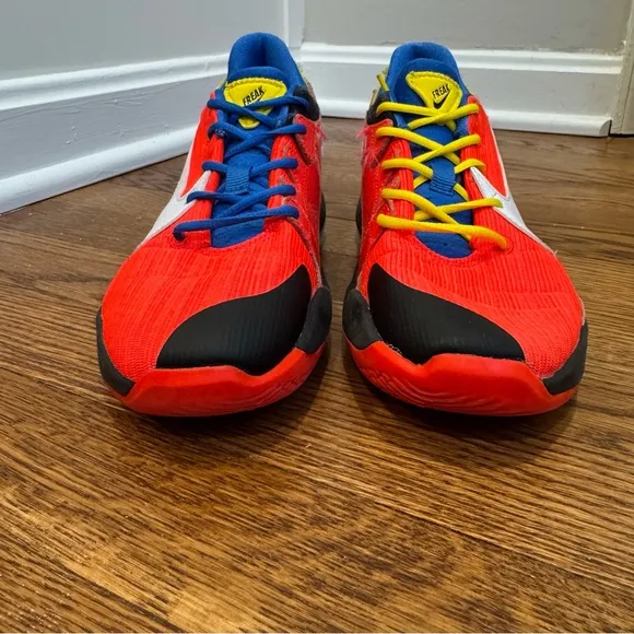 Nike Kids 3Y Zoom Freak 2 Bright Crimson/ Opti Yellow Basketball Shoes