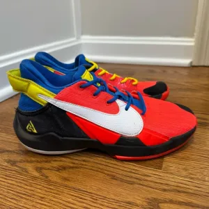 Nike Kids 3Y Zoom Freak 2 Bright Crimson/ Opti Yellow Basketball Shoes
