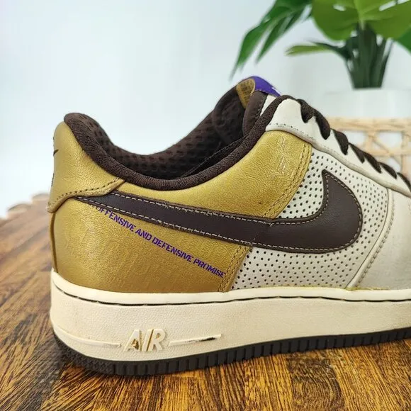 Nike Kid's Air Force 1 Beige Premium 06 Michael Cooper Shoes Size 6Y US