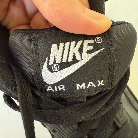 Nike Kids' Grade School Air Max 90 Shoes Black/White/Black Size 3.5