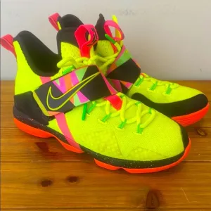 Nike Lebron Kids' Neon Yellow Athletic Shoes