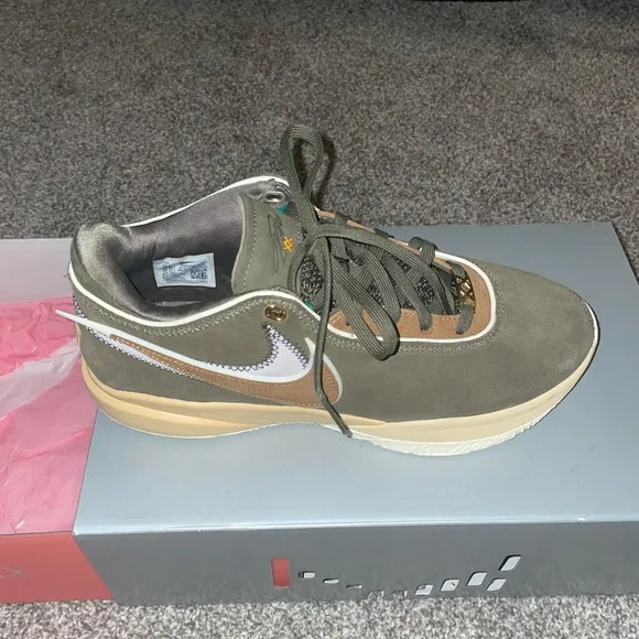 Nike LeBron Olive and Tan Sneakers