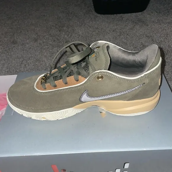 Nike LeBron Olive and Tan Sneakers