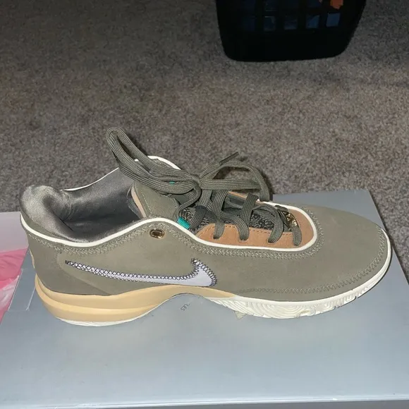 Nike LeBron Olive and Tan Sneakers