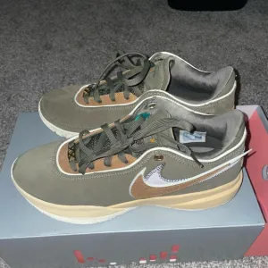 Nike LeBron Olive and Tan Sneakers
