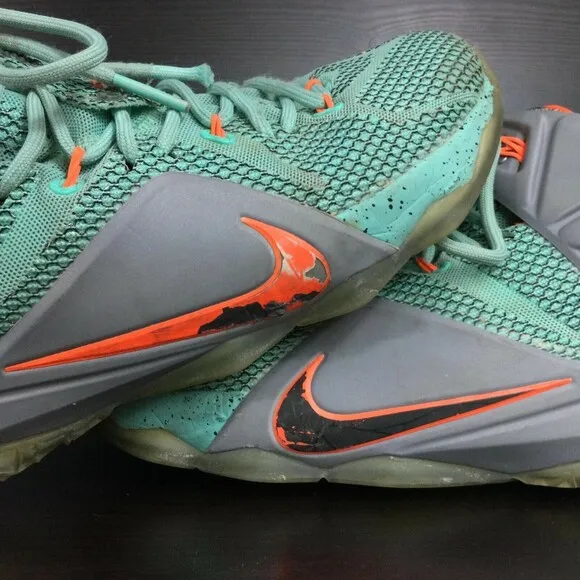 Nike Lebron XII(12) Miami Dolphins Hyper MVP-Mens 7.5-Basketball Shoe 684593-301