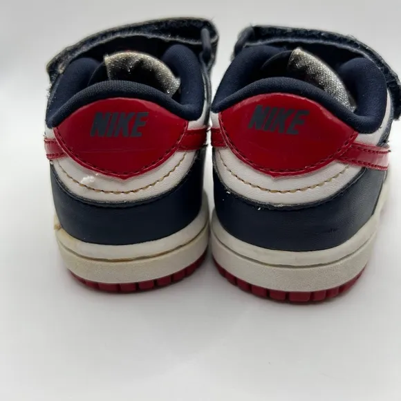 Nike Little Dunk Low Sneakers Shoes Size 3C Toddler USA Stars Red/White/Blue