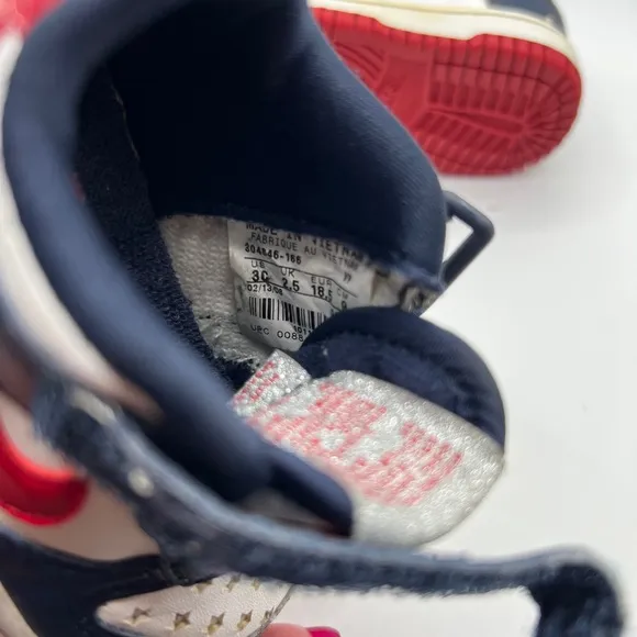 Nike Little Dunk Low Sneakers Shoes Size 3C Toddler USA Stars Red/White/Blue