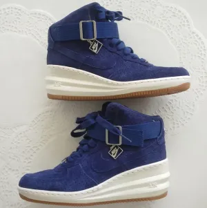 Nike Lunar Force 1 Sky High Royal Blue Perforated Suede Women sneakers