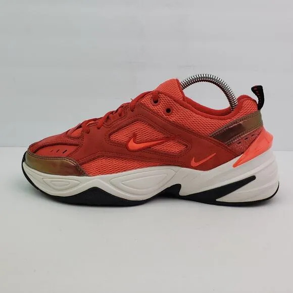 Nike M2K Tekno Womens Size 9 Red White Leather Athletic Sneaker Shoes AV7030-600