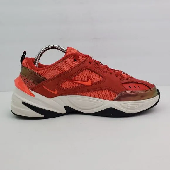 Nike M2K Tekno Womens Size 9 Red White Leather Athletic Sneaker Shoes AV7030-600