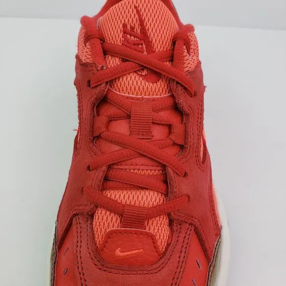 Nike M2K Tekno Womens Size 9 Red White Leather Athletic Sneaker Shoes AV7030-600