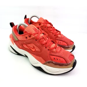 Nike M2K Tekno Womens Size 9 Red White Leather Athletic Sneaker Shoes AV7030-600
