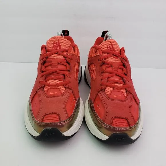 Nike M2K Tekno Womens Size 9 Red White Leather Athletic Sneaker Shoes AV7030-600