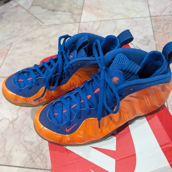 Nike Men Foamposite Shoes - Blue and Orange