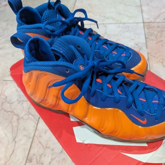 Nike Men Foamposite Shoes - Blue and Orange