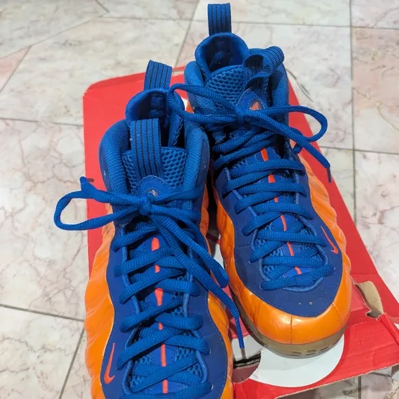 Nike Men Foamposite Shoes - Blue and Orange