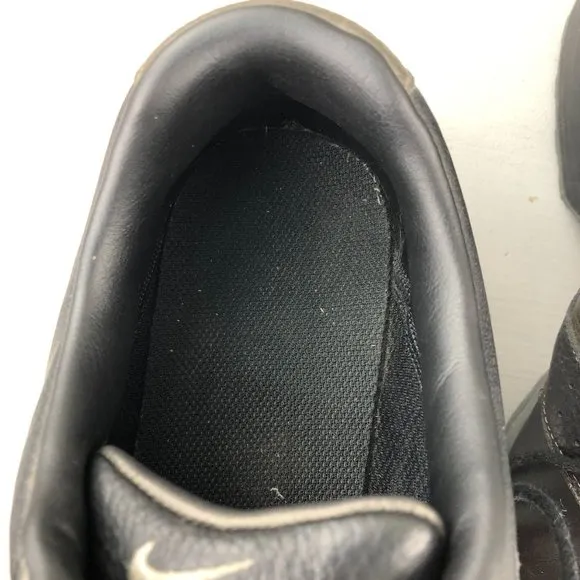 Nike Men's 12 Air Tour Saddle Black Leather Lace-Up Golf Sneakers 418535-001