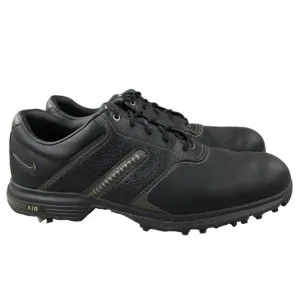 Nike Men's 12 Air Tour Saddle Black Leather Lace-Up Golf Sneakers 418535-001