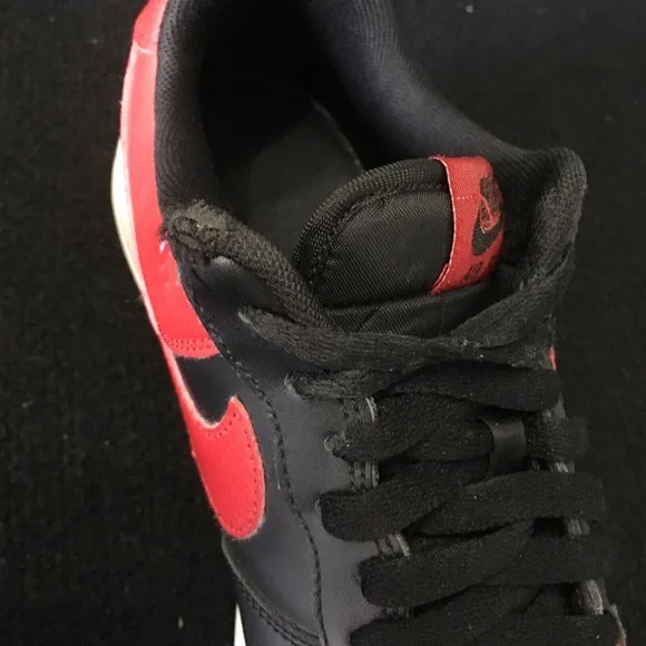 Nike Mens Air Force 1 Low Bred 820266-009 Red Black Lace Up Sneaker Shoes Size 8