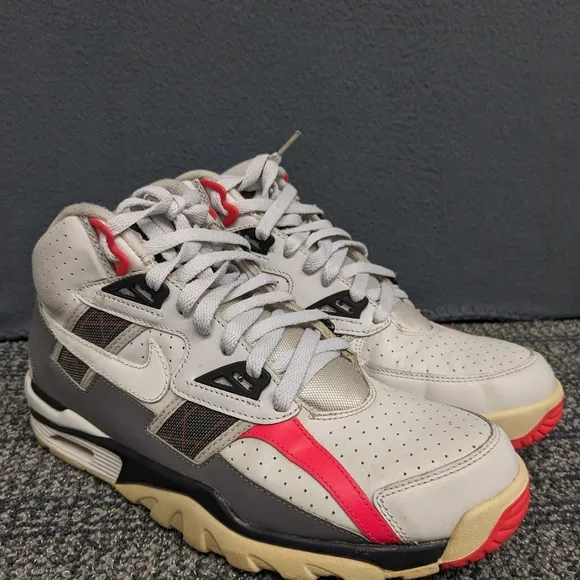 Nike Men's Air Trainer SC High Gray Red High-Top Sneakers Size 8.5