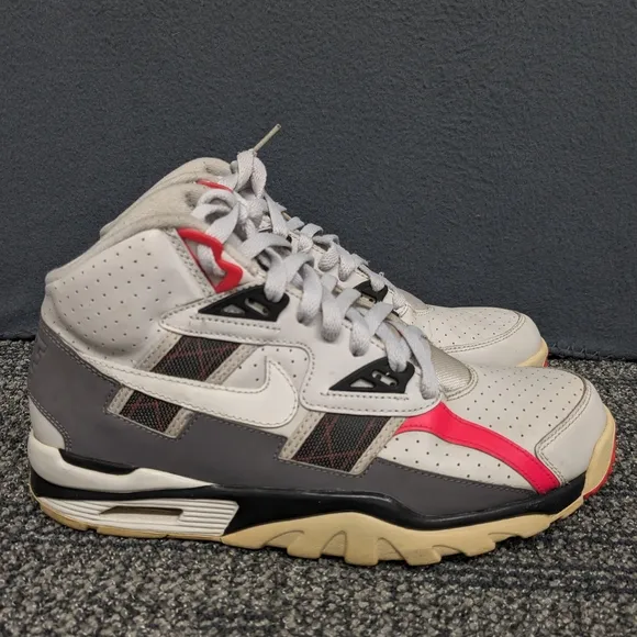 Nike Men's Air Trainer SC High Gray Red High-Top Sneakers Size 8.5