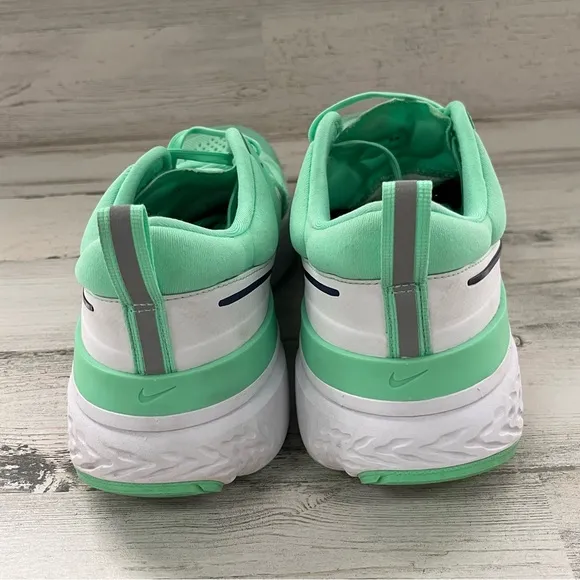 Nike Men’s Size 10 Miler React Running Shoes Lace Up In Sea Green/White