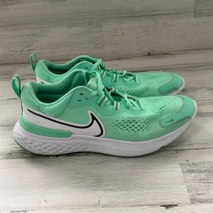 Nike Men’s Size 10 Miler React Running Shoes Lace Up In Sea Green/White