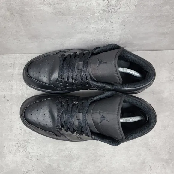Nike Mens Size 12 Air Jordan 1 2022 Low Triple Black Shoes Sneakers Trainers