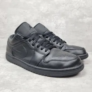 Nike Mens Size 12 Air Jordan 1 2022 Low Triple Black Shoes Sneakers Trainers