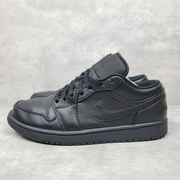 Nike Mens Size 12 Air Jordan 1 2022 Low Triple Black Shoes Sneakers Trainers
