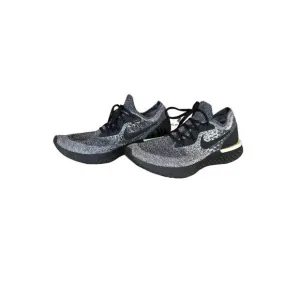 Nike Mens Gray &amp; Black Lace Up Epic React Flyknit Running Shoes Size 11