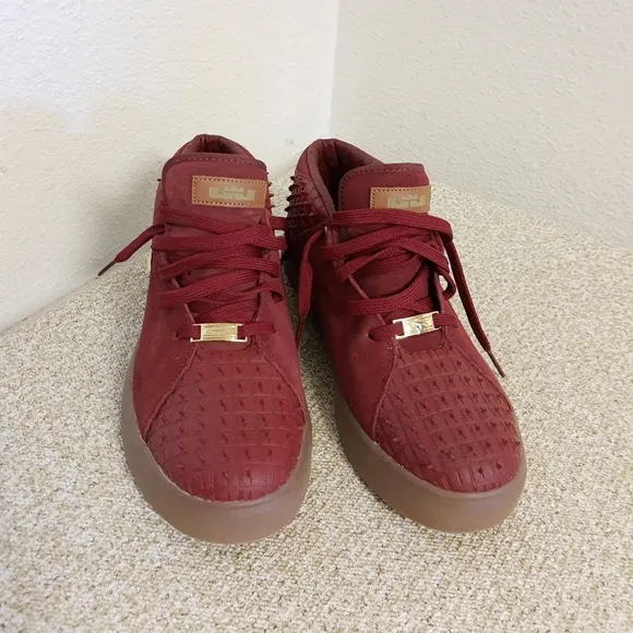 Nike NSW Dark Red Spiked Leather Suede Sneakers
