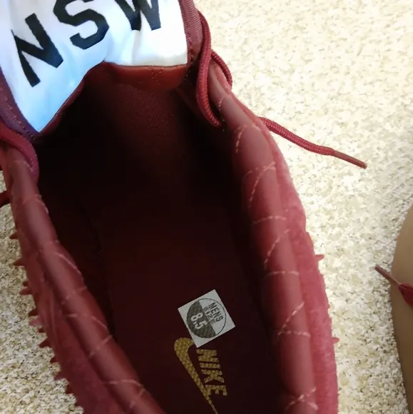 Nike NSW Dark Red Spiked Leather Suede Sneakers