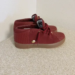 Nike NSW Dark Red Spiked Leather Suede Sneakers