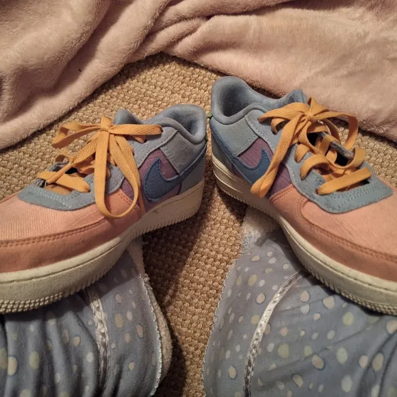 Nike Orange and Blue Sneakers with Low-Top Design