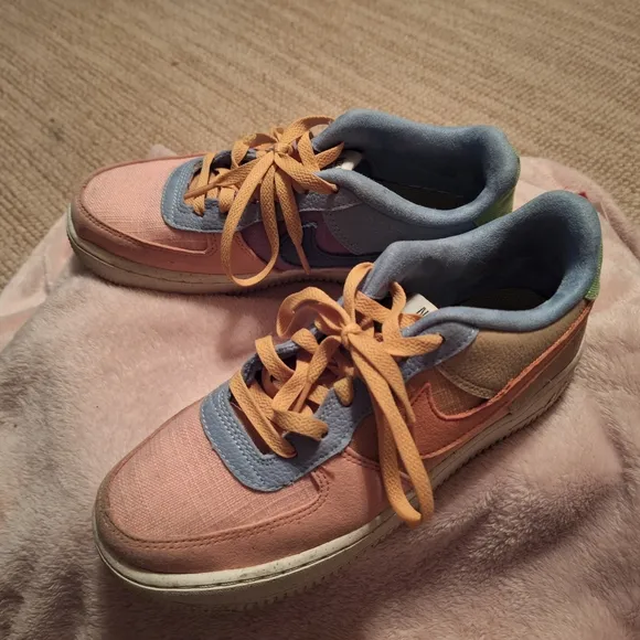 Nike Orange and Blue Sneakers with Low-Top Design