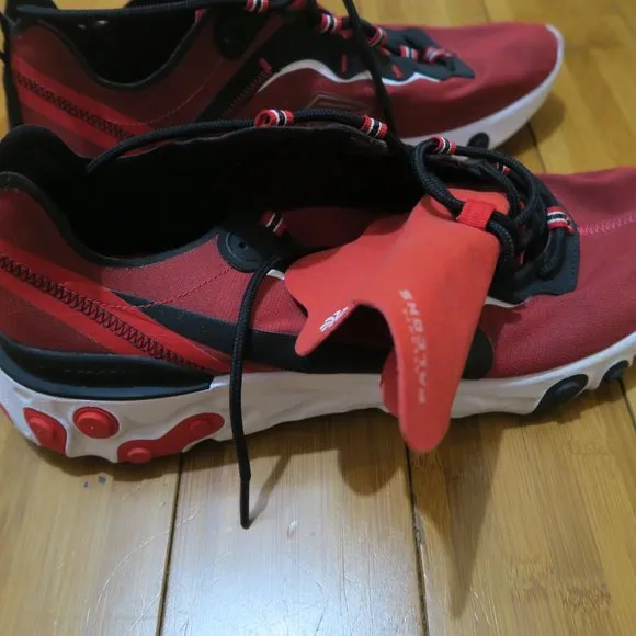 Nike React Element 55 CK4884-600 Atlanta Falcons NFL Red Black Mens US 12 (Read)