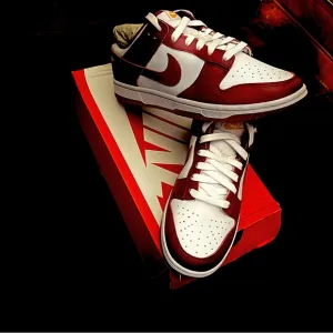 Nike Red and White Sneakers with Classic Basketball Style