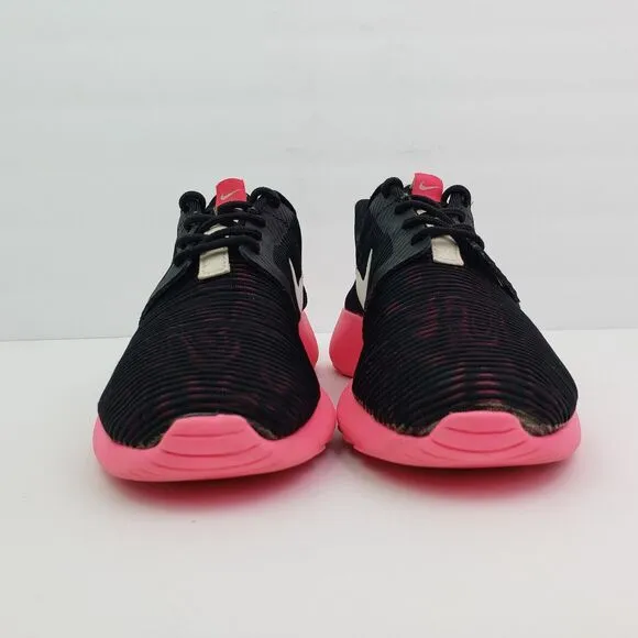 Nike Roshe One Flight Weight Girls Sz 4.5Y Womens Sz 6 Black Pink Running Shoes