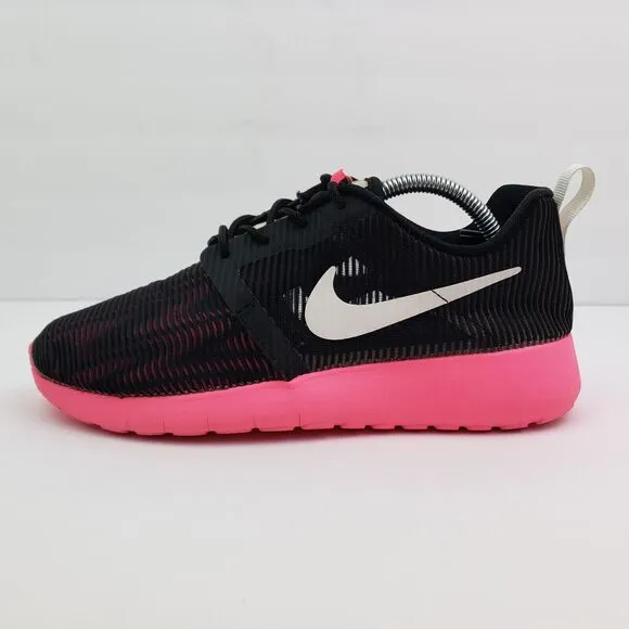 Nike Roshe One Flight Weight Girls Sz 4.5Y Womens Sz 6 Black Pink Running Shoes